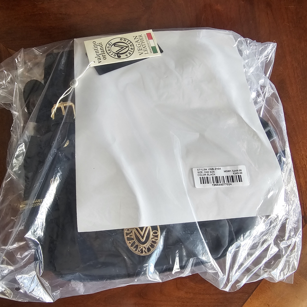 Valentino Orlandi Black Backpack with Gold Details - Picture 2 of 2